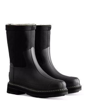 HUNTER Refined Sherpa Fleece Lined Waterproof Rain Boot Rhs6387 - Black