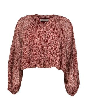 Bishop + Young Playing Favorites Maude Bubble Hem Top - Red