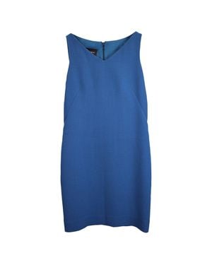 Akris V-Neck Shift Dress - Blue