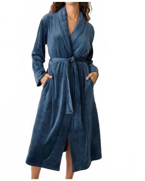 Pj Salvage Velvety Velour Robe - Blue