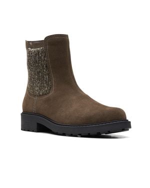 Clarks Opal Sky 26167850 Boots Dark Suede Ankle Chelsea Rhs3872 - Brown