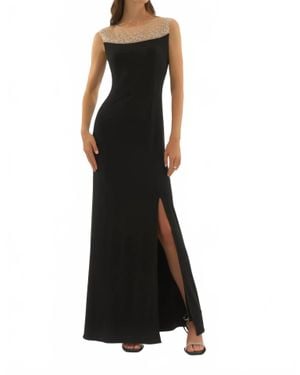 Joseph Ribkoff Embellished Yoke Maxi Dress - Black