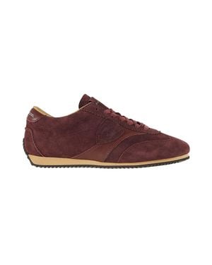 Philippe Model Burgundy Planche Low Suede Retro Sneakers - Red