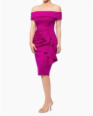 Xscape Vanessa Off Shoulder Dress - Pink