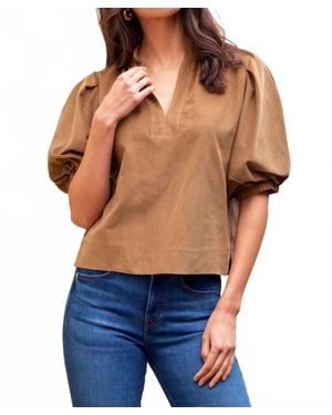 Finley Marcie Popover Corduroy Blouse - Blue