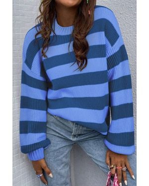 Shewin Striped Sweater - Blue