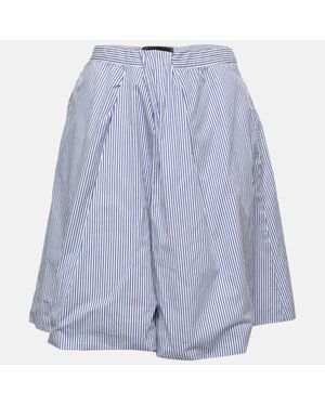 DSquared² Striped Cotton Pleated Skirt - Blue