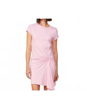 Monrow Tucked Front Tee Shirt Dress - Pink