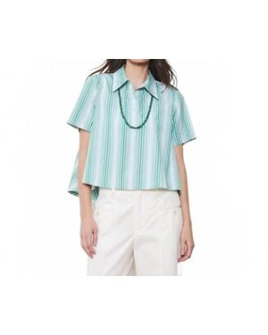 WE-AR4 Cropped Crew Shirt - Blue