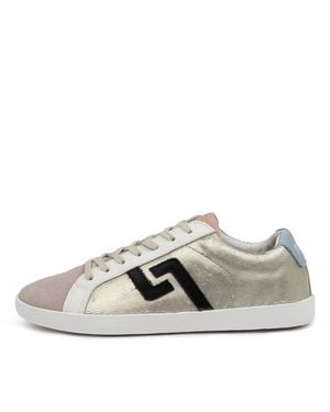 Rollie Prime Di00240 Metallic Leather Low Top Sneakers Khd555 - Natural