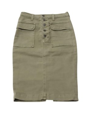 J Brand Cotton Pencil Denim Skirt - Green