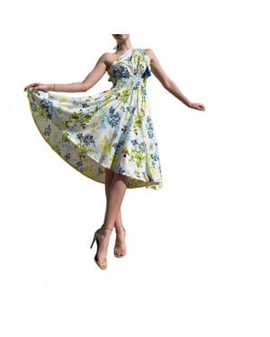 Pick Happy One Shoulder Goddess Dress - Green