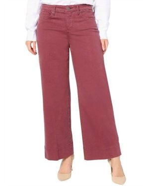 NYDJ Teresa Wide Leg Ankle Hem Jeans - Red