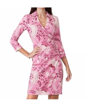 spartina 449 Cristina Harbor River Fall Foliage Wrap Dress - Pink