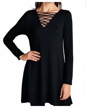 Emerald Collection Criss Cross Tunic - Black