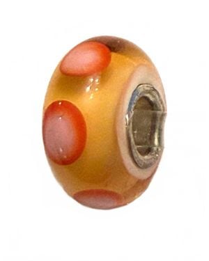 Trollbeads Universal Spots Glass Bead Charm - Orange