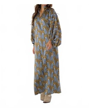 Emily Mccarthy Fiona Blouson Sleeves Dress - Green