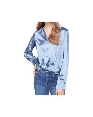 Charlie b Twisted Front And Button Shirt - Blue