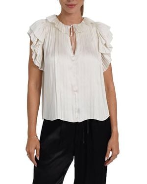 Love Token Daphne Flutter Sleeve Top - White