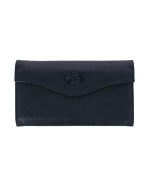 Buxton Leather Long Bifold Organizer Wallet With Floral Emboss - Blue