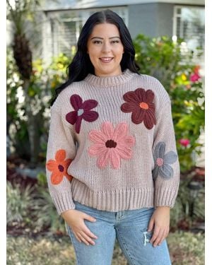 Katydid Coming Up Daisies Sweater - Multicolor