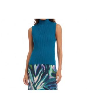 Karen Kane Terra Turtleneck Sweater Tank - Blue