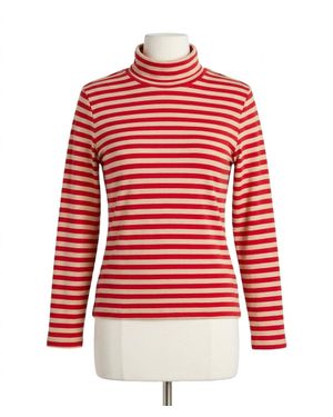 Faherty Feather Cloud Layering Turtleneck Top - Red