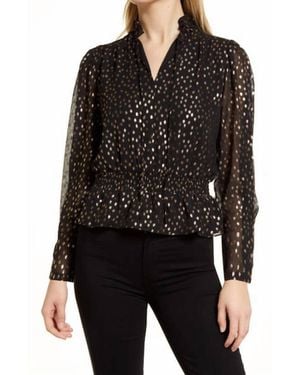 Vince Camuto Holiday Hues Peplum Top - Black