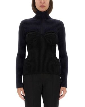 Jean Paul Gaultier Slim-Fit Corset Design Top - Black