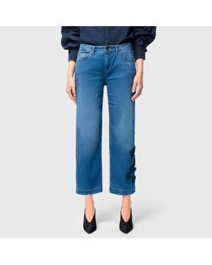 Mac Jeans Culotte Blossom Wide Leg Jeans - Blue