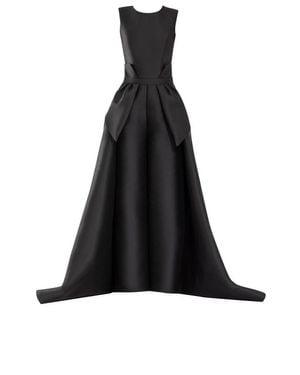 Saiid Kobeisy Mikado Classic Jumpsuit With Detachable Overskirt - Black