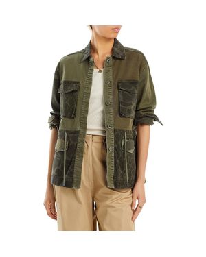 Rails Evan Camouflage Collar Denim Jacket - Green