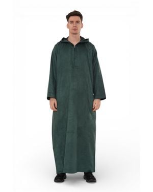 Arabic Thobes Hooded Eid Moroccan Jubba Robe Ramadan Eid Thobe - Green