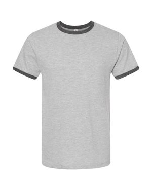 Tultex Fine Jersey Ringer T-Shirt - Gray
