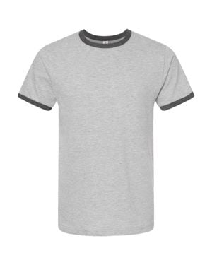 Tultex Fine Jersey Ringer T-Shirt - Gray