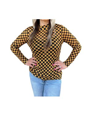 Sterling Kreek Check Mesh Long Sleeve Top - Blue