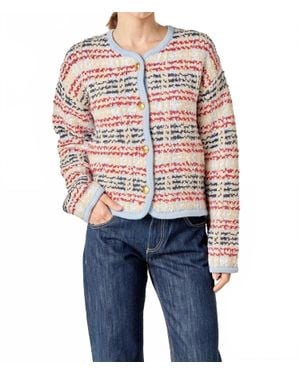 English Factory Textured Striped Jacket - Blue