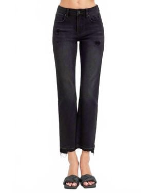 Risen Mid Rise Ankle Straight Leg Jeans - Blue