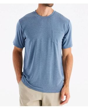 Free Fly Bamboo Flex Short Sleeve Pocket Tee - Blue
