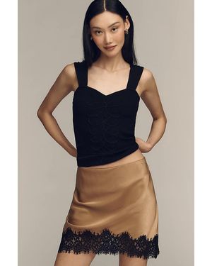 Sanctuary Satin Lace Skirt - Blue