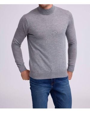 RAFFI Bode Mock Neck Sweater - Gray