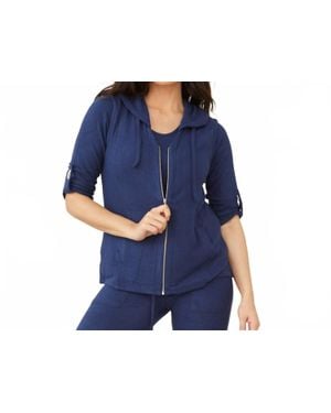 French Kyss Soft Stretch Hooded Vest - Blue