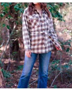 Jess Lea Maple Plaid Shacket - Blue