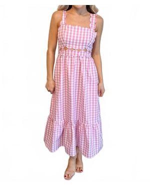Day + Moon Spring Scallop Detailed Dress - Purple