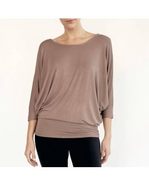 BijouRocks Bamboo Dolman Drape Top - Brown