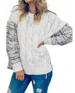 And The Why Greta Oversized Sweater - Gray