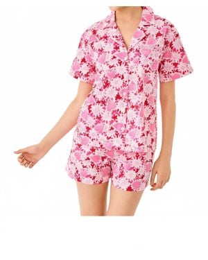 Lilly Pulitzer Mari Pajama Button-Up Top - Pink