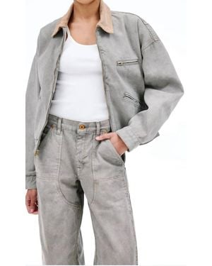 SLVRLAKE Denim Camden Garage Jacket - Gray