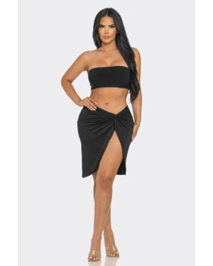 TRUEDAMES Twist Knee Shirt - Black