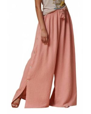Scandal Italy Cassia Cotton Wide Leg Pants - Pink